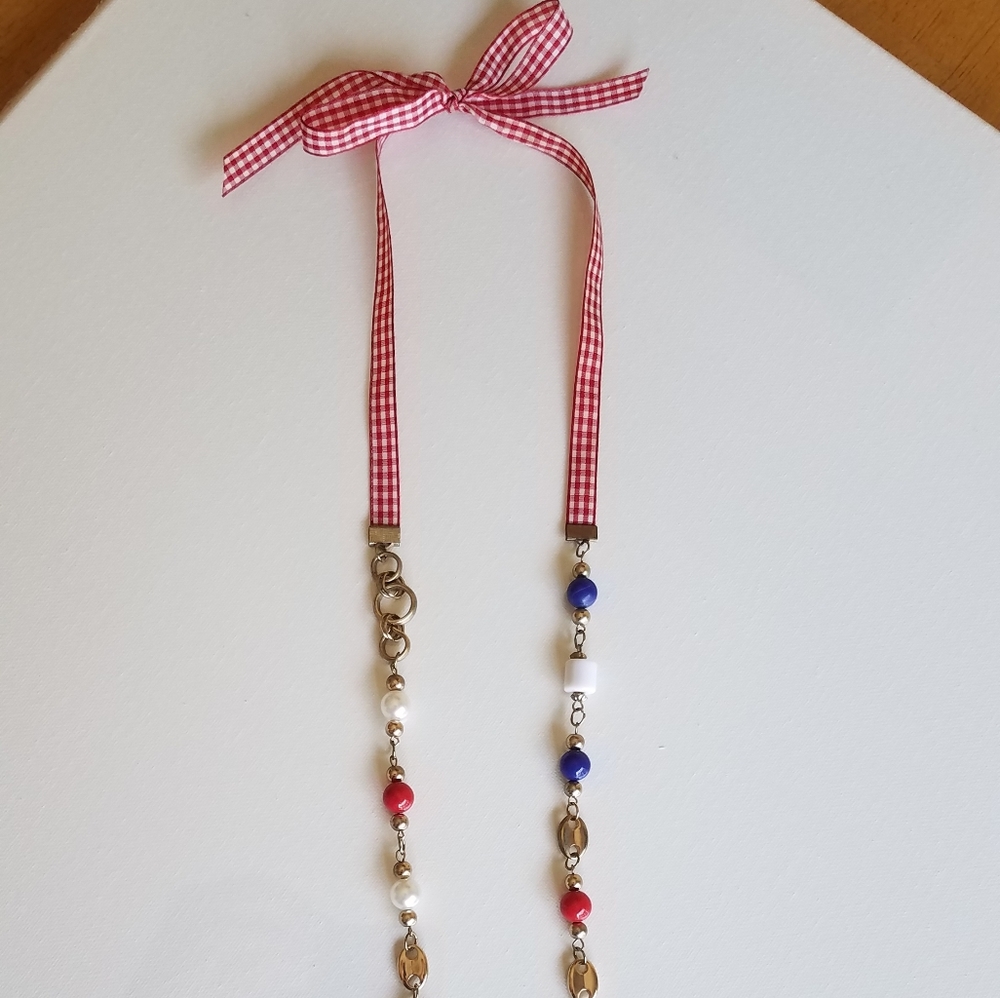 Fourth of July tie back necklace